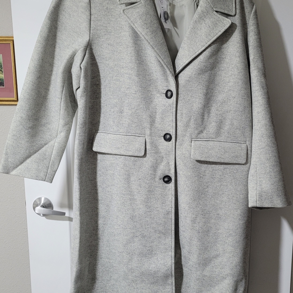 Chic Women's Light Gray Trench Coat